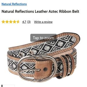 Natural Reflections Aztec Leather Woven Belt in Brown, Black, Cream